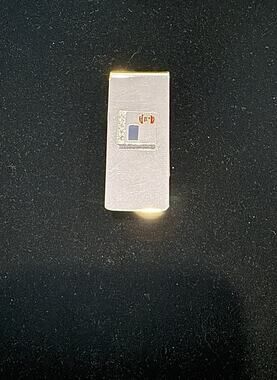 Phat Farm Money Clip Holder Silver-tone Mens 2” X .75” Crystals Enamel